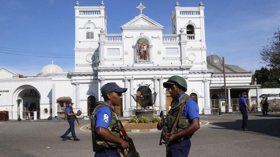 Police in front of St Anthony's church