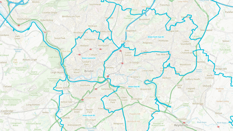 Map of proposed constituency boundaries