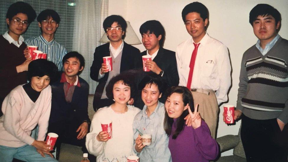 A group of Chinese students including my father, Cong Hui Mao, at a party in Sydney in 1989