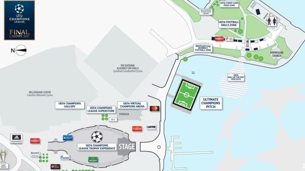 Map of the UEFA Champions League Festival map