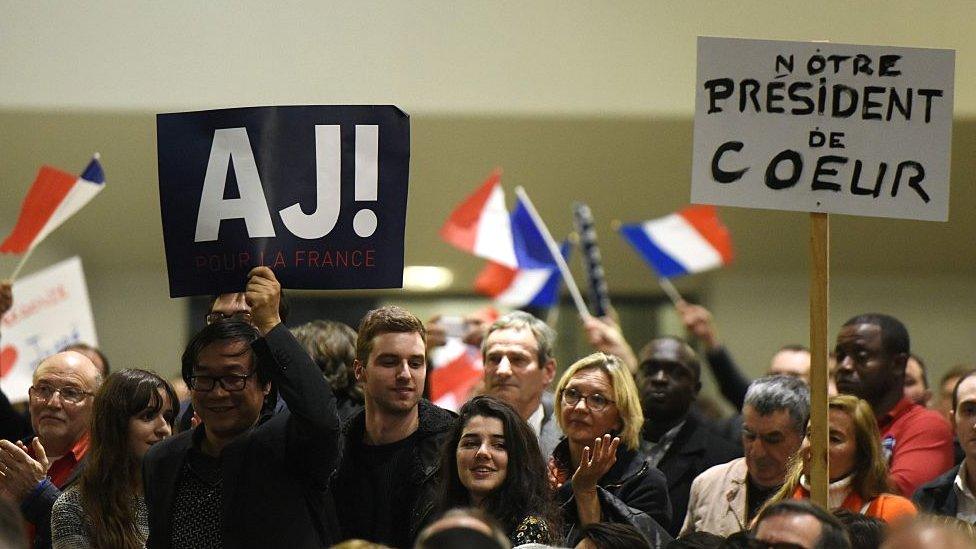 An Alain Juppe campaign meeting in Toulouse, southern France, on 22 November 2016