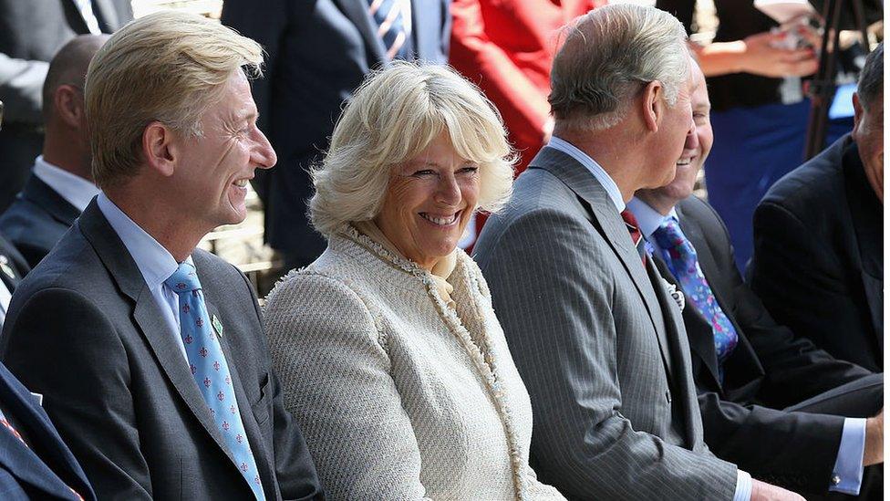 Clive Alderton with the Duchess of Cornwall and Duke of Wales