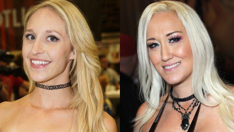 Adult performers Ginger Banks (left) and Alana Evans