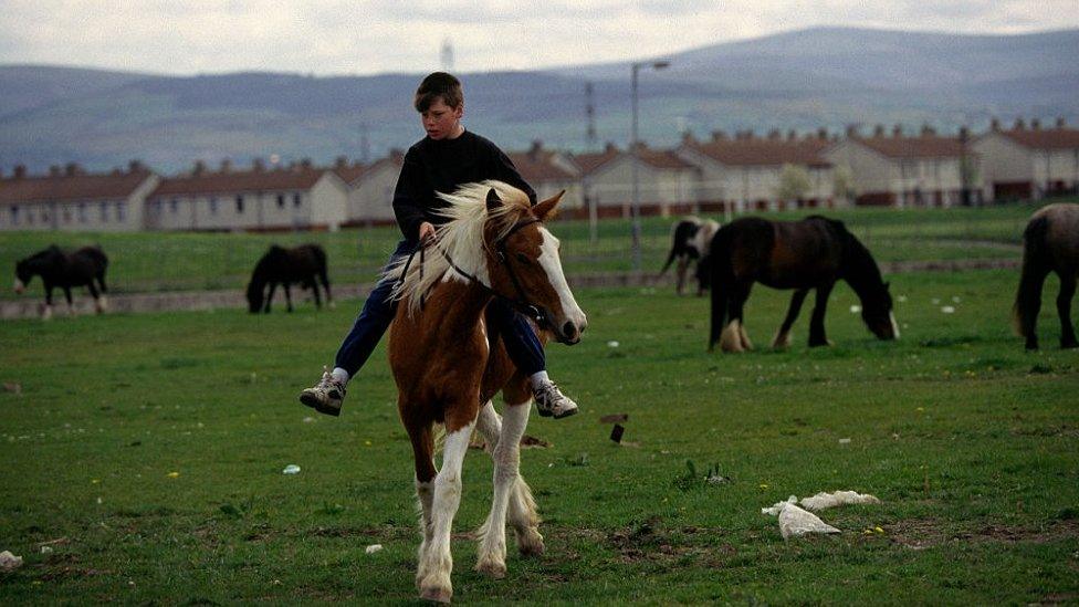 Traveller boy on horse