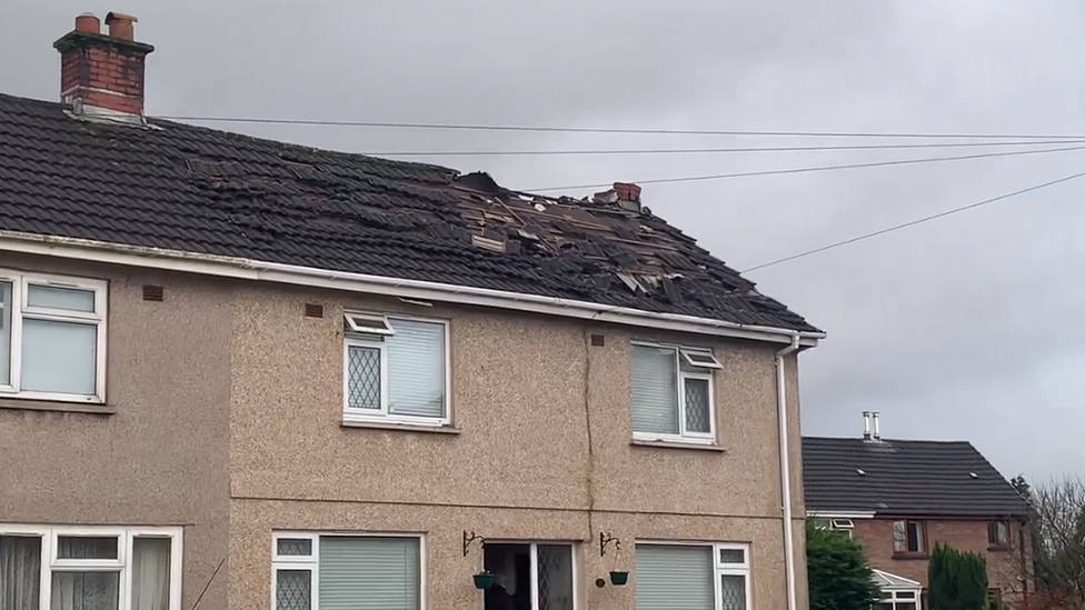 Damaged roof