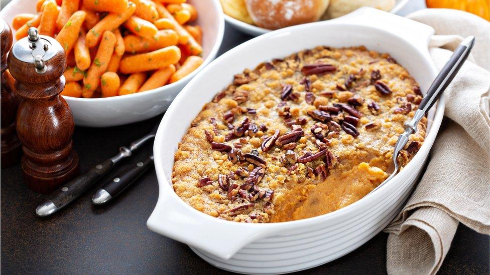 Sweet potato and pecan dish