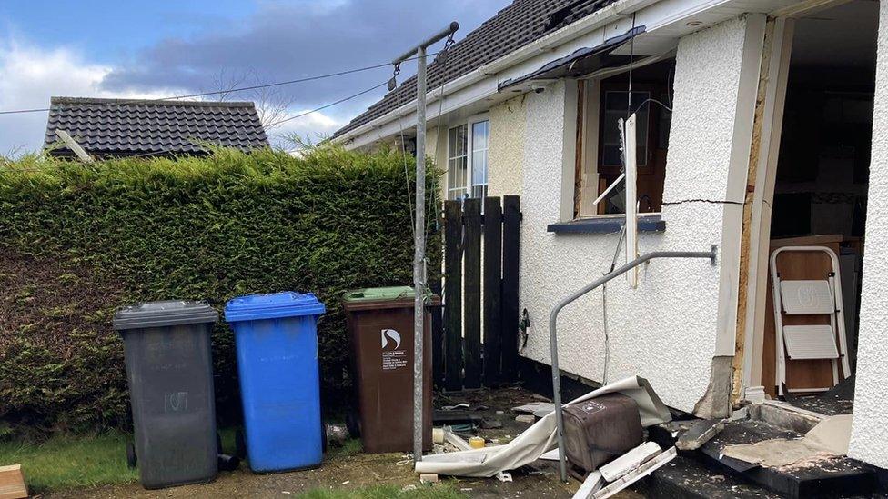 Damage to a house in Derry following a gas explosion