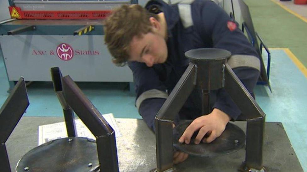 Engineering student at Coleg Menai