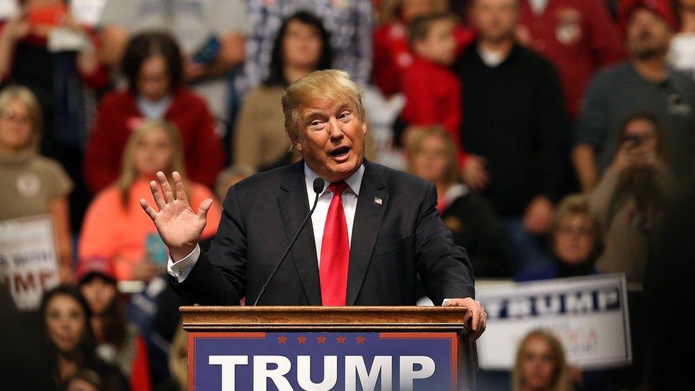 Donald Trump at a campaign rally in Mississipi