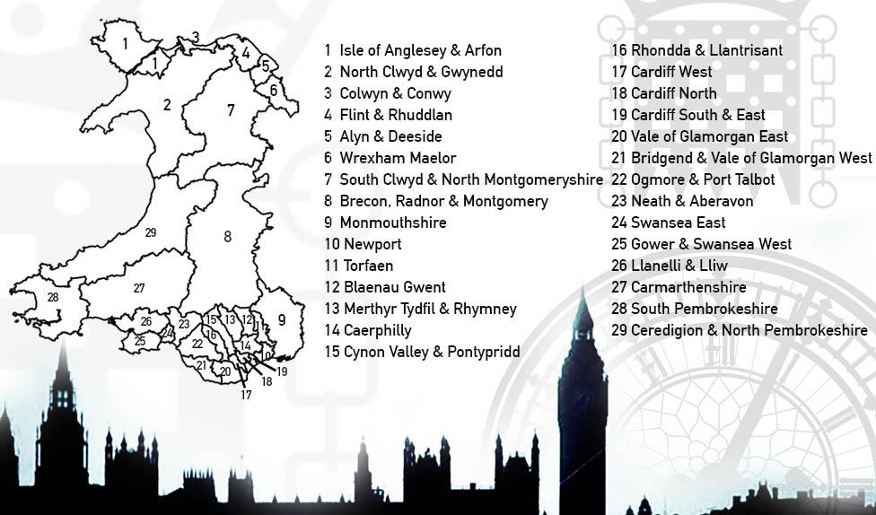 This map shows the 29 new constituencies proposed