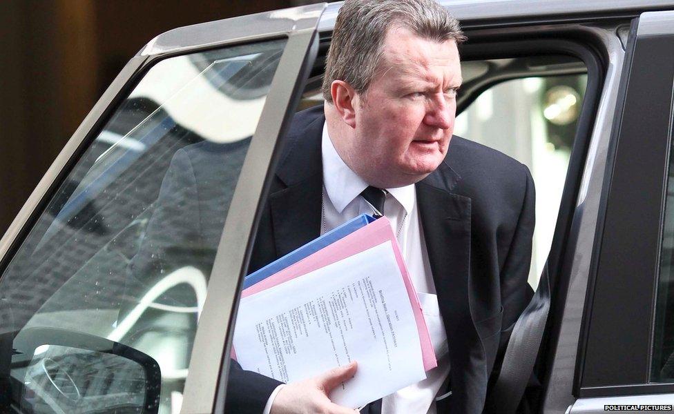 Bob Quick arrives at Downing Street holding sensitive documents, 8 April 2009.