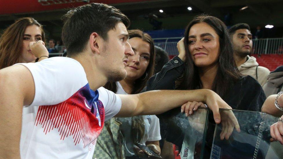 Harry Macguire and his girlfriend Fern Hawkins.