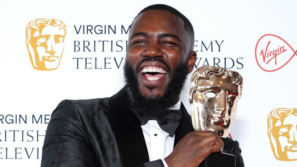 Mo Gilligan with his Bafta Award