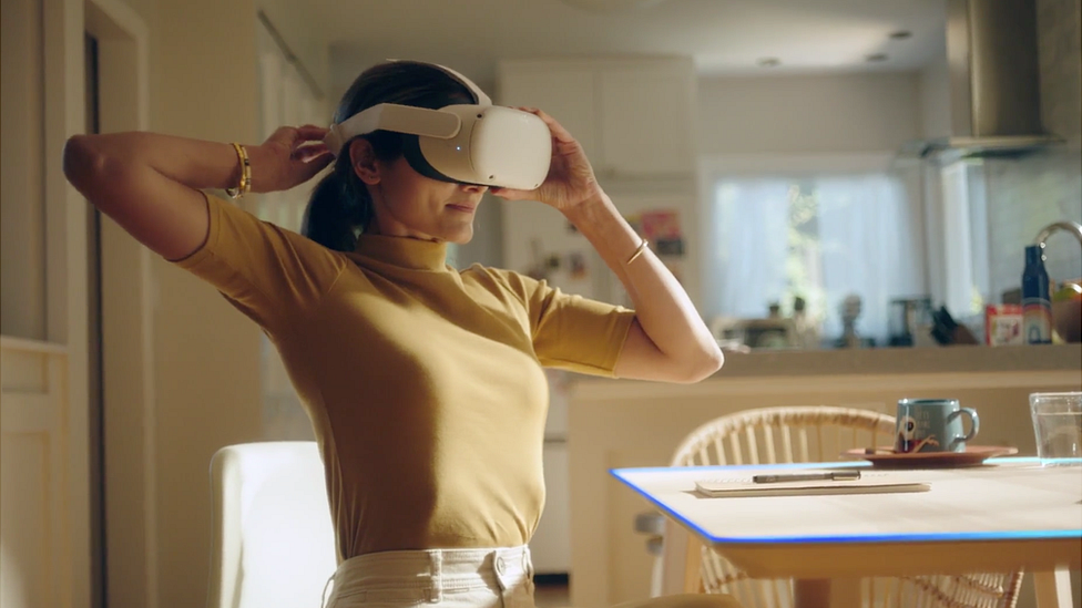 Woman with VR headset