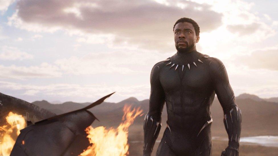 Still of T'Challa from the move Black Panther