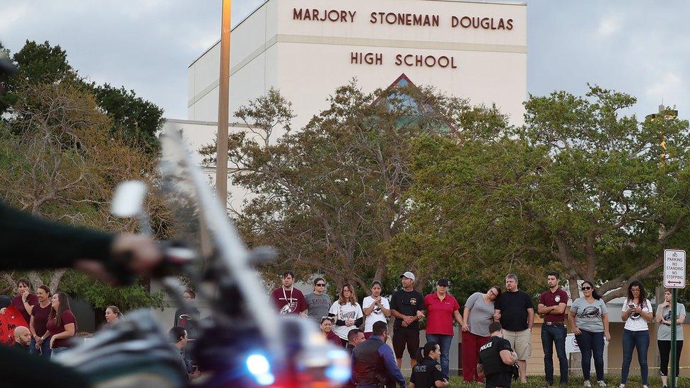 Marjory Stoneman Douglas on the first day back after the shooting