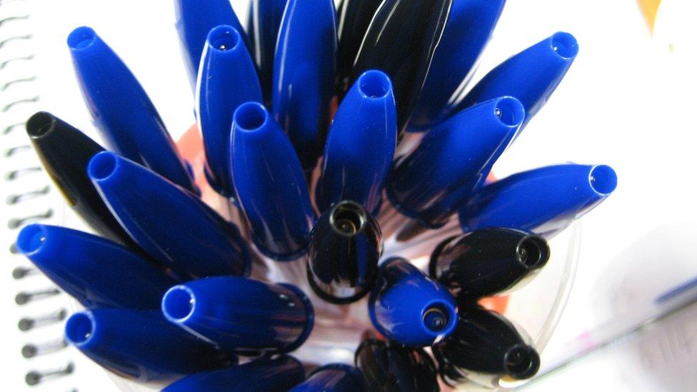 Bic Biro pens in a pot