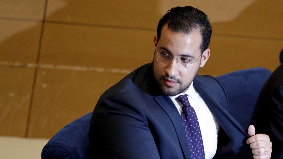 Former top presidential security aide of President Macron, Alexandre Benalla (L) attends a hearing at the French Senate in Paris, France, 19 September 2018