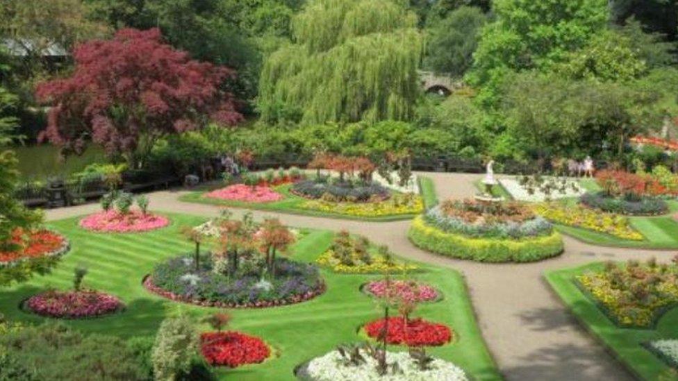 The Dingle flower garden in Shrewsbury