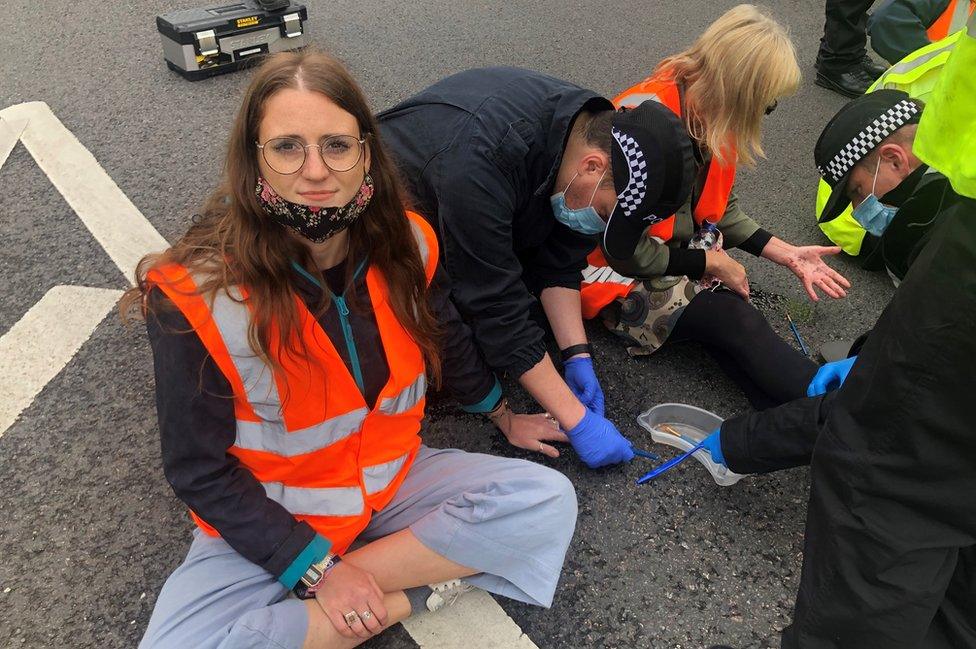 M25 protester Stephanie