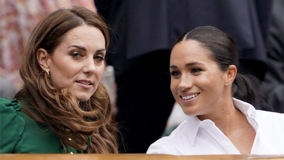 The Duchess of Cambridge and the Duchess of Sussex at Wimbledon tennis tournament