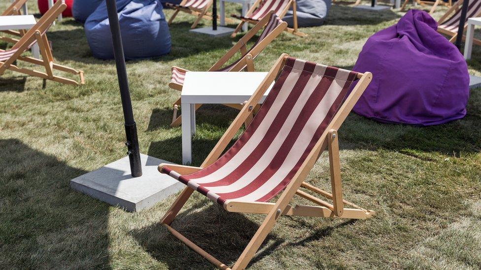 Deckchair in back garden