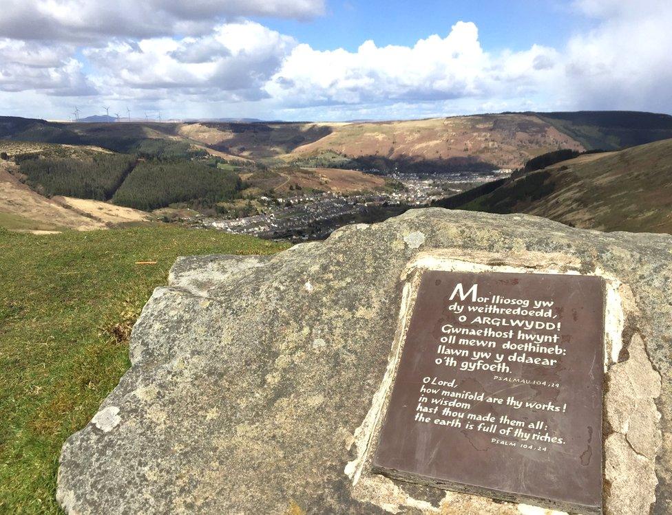 Treorchy viewed from the Bwlch mountain