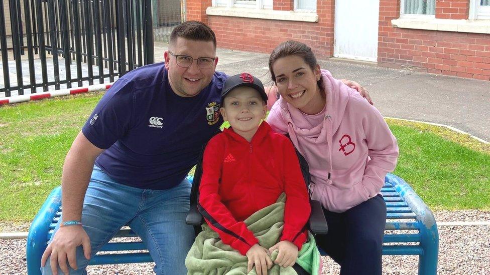 Sara and David Watson with their late son Adam, who died in August 2022