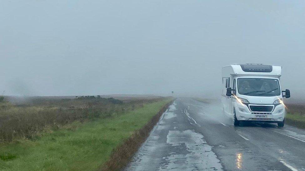 Camper van at John O'Groats