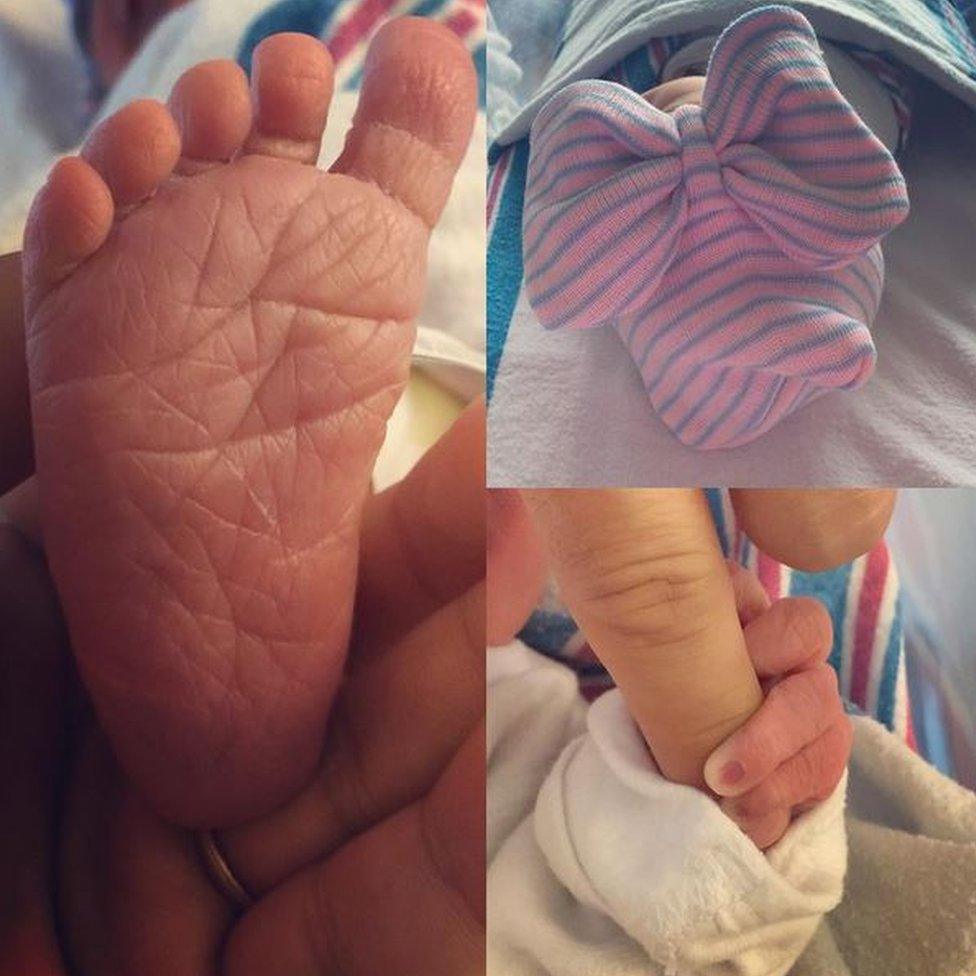 Katherine Jenkins' Instagram picture announcing birth of daughter