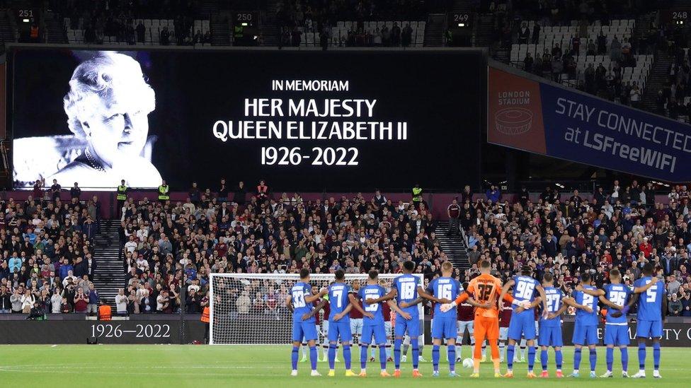 Fans and players at West Ham