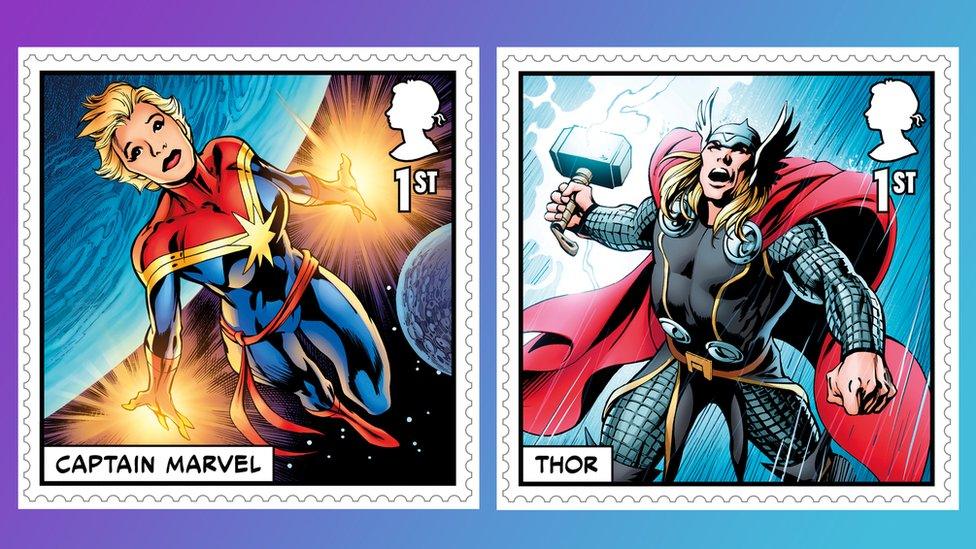 Marvel stamps released by Royal Mail.