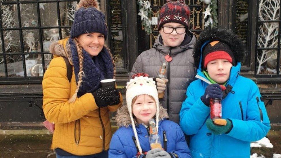 Jessica Walsh with Logan and her two other children Kieran and Finley