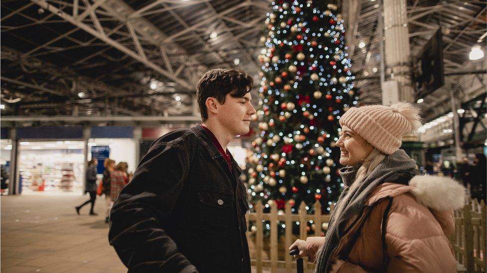 train station Christmas