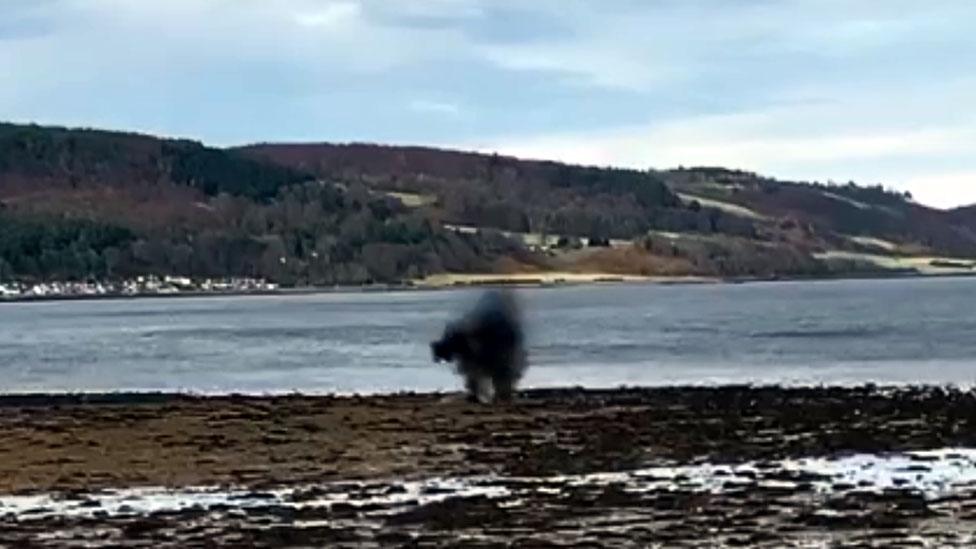 Ordnance being blown up