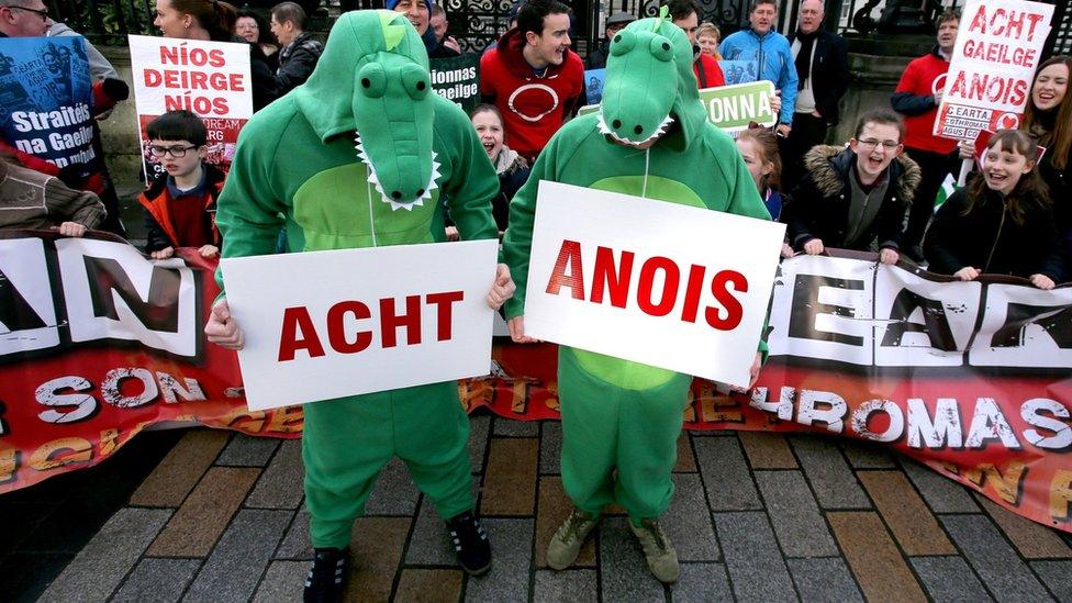 Protestors at Stormont