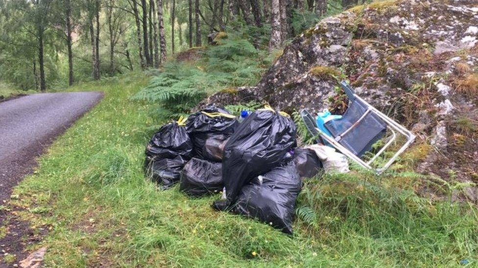 Wild camping rubbish