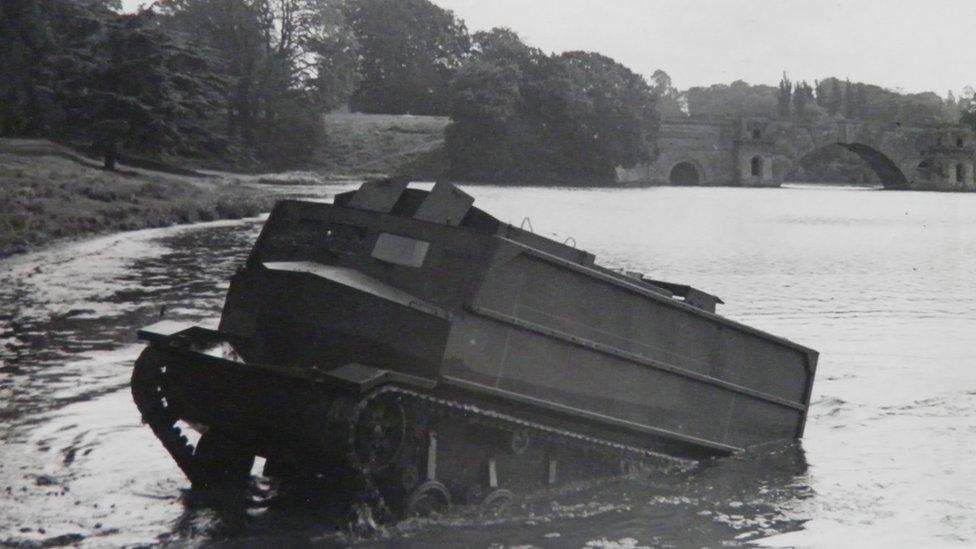 Testing landing craft at Blenheim Palace