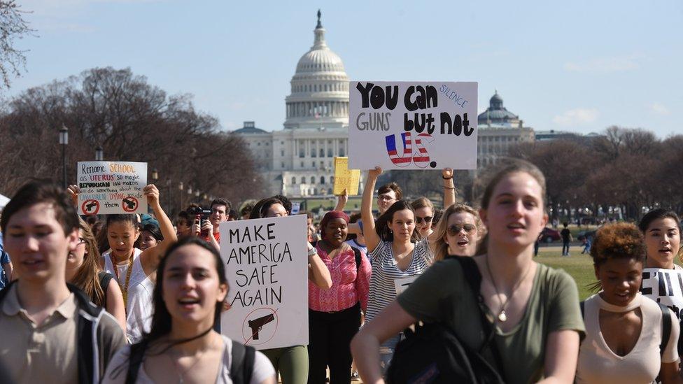 Student protesters outside the White House