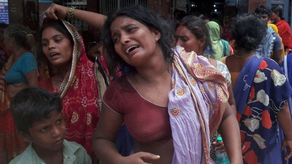 Relatives of the three men beaten to death mourn in Bihar, India. Photo: 19 July 2019