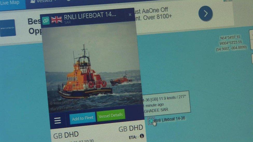 RNLI computer screen