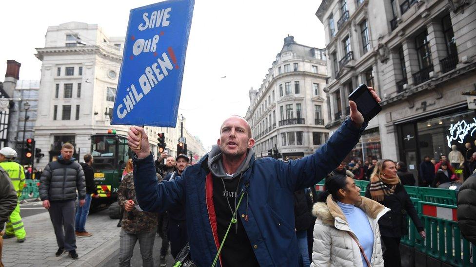 Protesters in Oxford Street