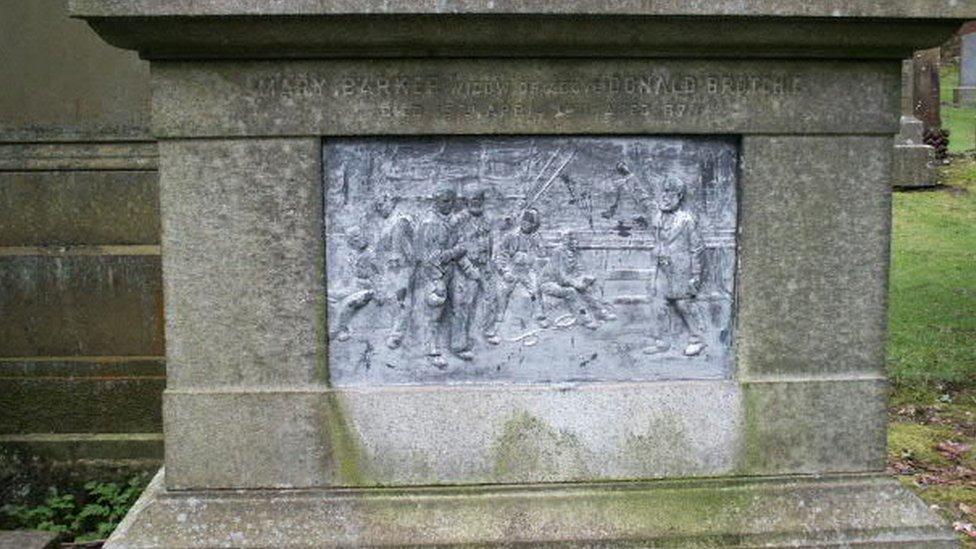 The plaque was taken from the grave of Captain Botchie