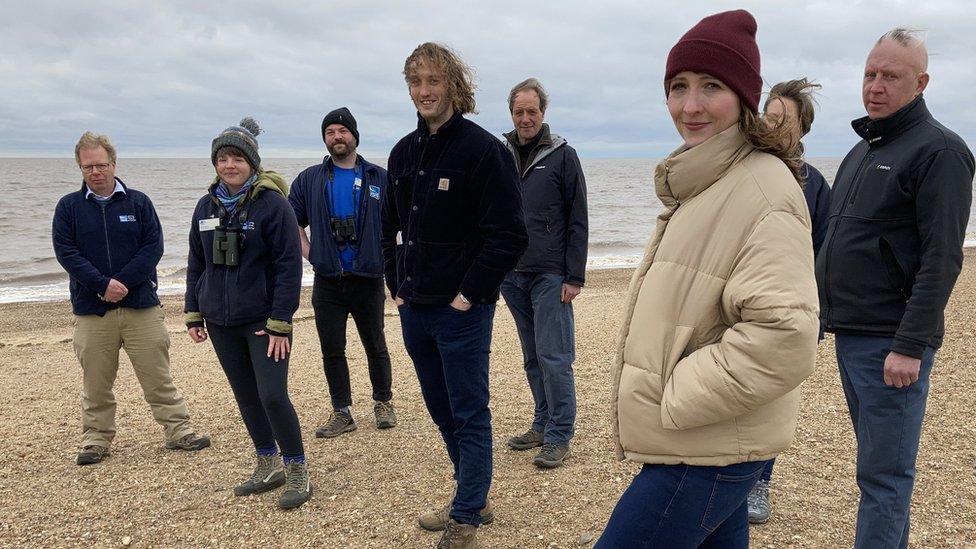 Nature conservationists on Snettisham beach