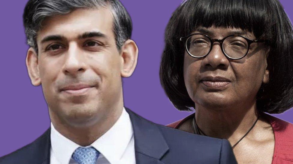 Rishi Sunak and Diane Abbott.