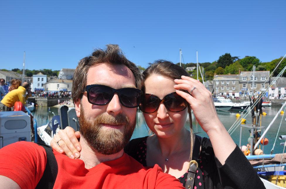 Ellie Finch Hulme and her husband Tom in Cornwall