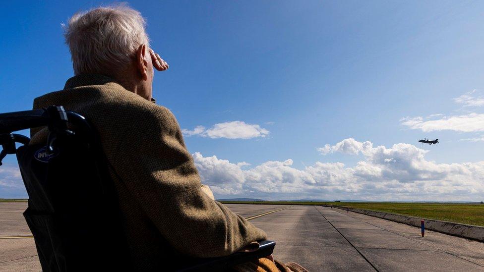 Retired Warrant Officer Bill Shepherd, 99, was a special guest at RAF Lossiemouth's friends and families day.