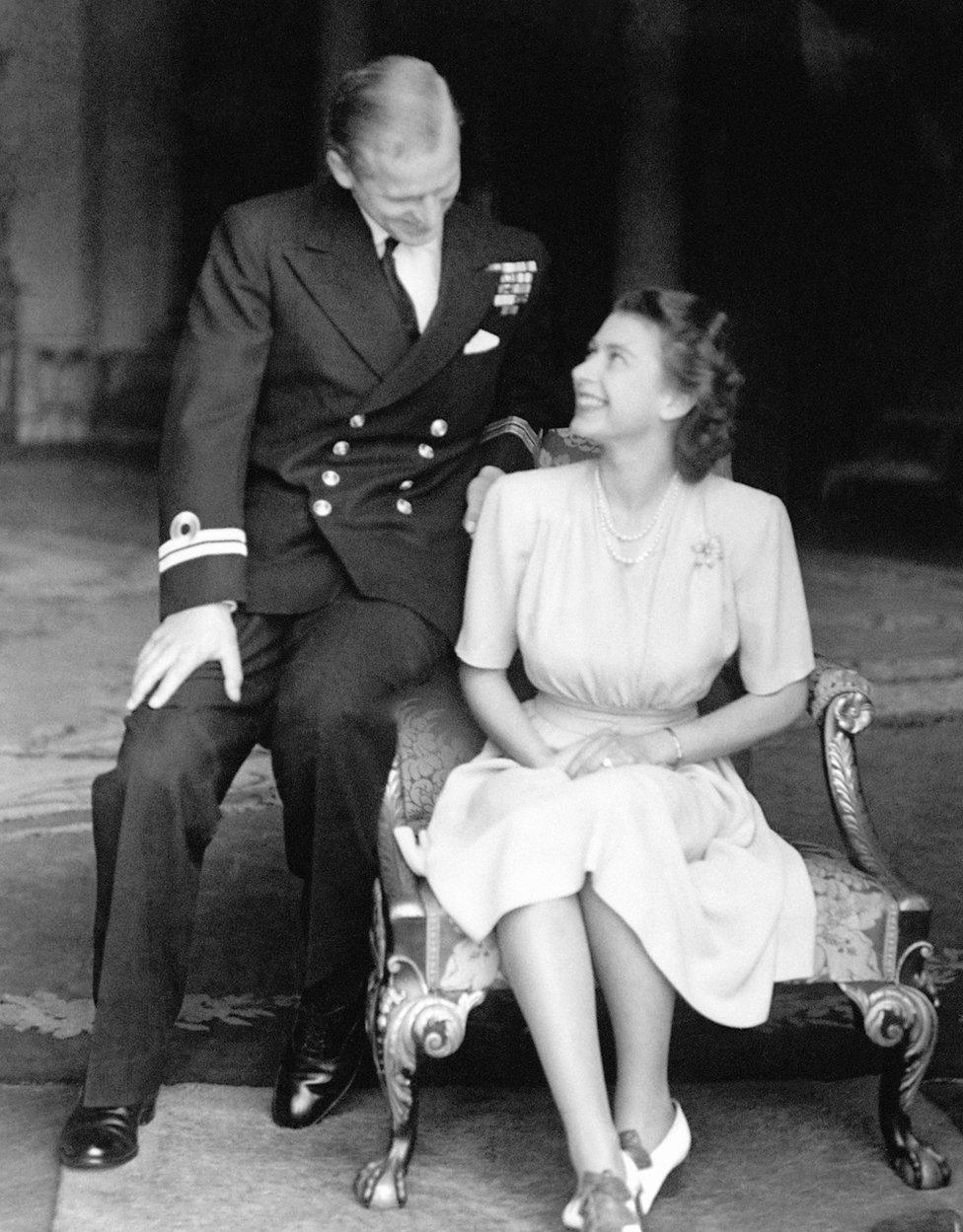 The engagement of Princess Elizabeth to Lieutenant Philip Mountbatten