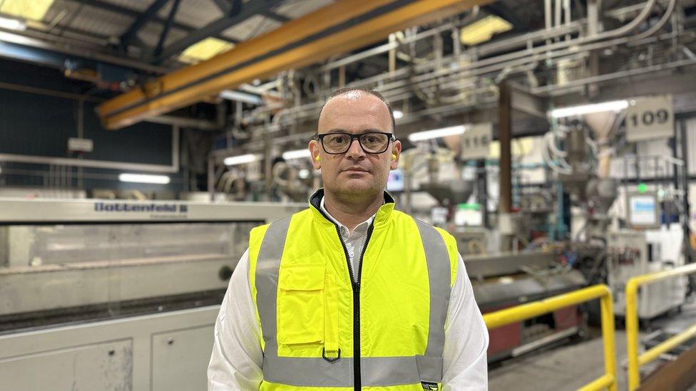 Marshall Tufflex operations director Jean Carlos Diaz on the factory floor