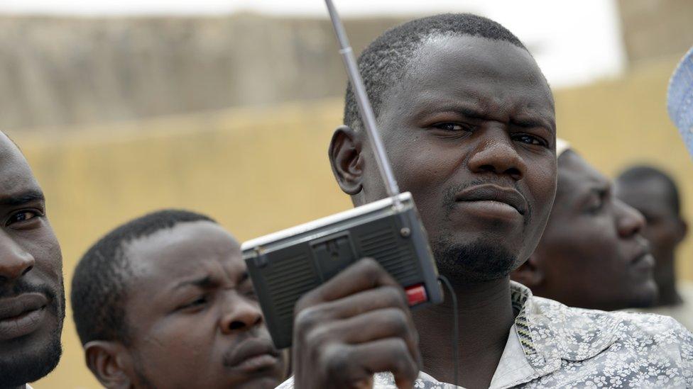 Man listening to radio